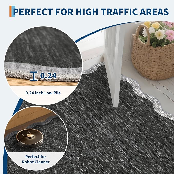GarveeHome Scalloped Washable Rug 5x7 Area Rug - Image 5