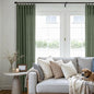 Olive Green Pinch Pleat Linen Curtains 84 Inches Long Semi Sheer | Light by DUKIYO