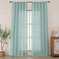 Chyhomenyc Extra Long Aqua Green Semi Sheer Curtains 108 Inches Long 2 Panels by Chyhomenyc