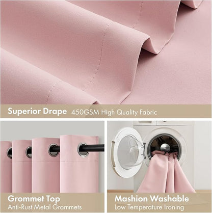 MIULEE Light Pink Blackout Curtains - Image 7