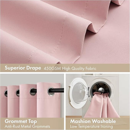 MIULEE Light Pink Blackout Curtains - Image 7