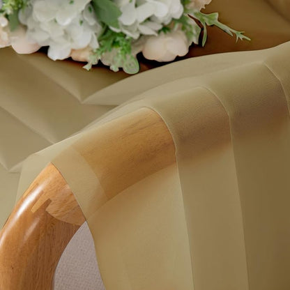 Simplebrand Gold Sheer Curtains 96 Inches Long, Light Filtering Rod Pocket - Image 6