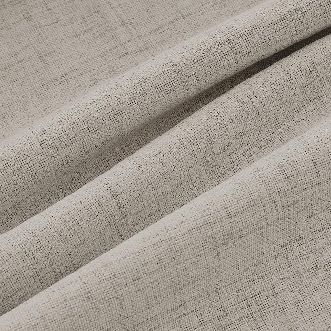 MIULEE 100% Blackout Linen Curtains 42 x 63 Inch Pebble Taupe 2 Panels | - Image 9