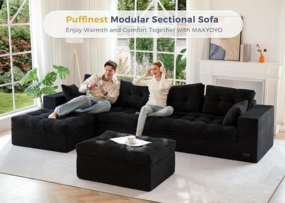MAXYOYO 132" U Shaped Modular Sectional Sofa - Image 2