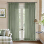 Sage Green Pinch Pleat Semi Sheer Linen Curtains 102 Inches Long 2 Panels | by Twodrapes