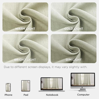 Joydeco Linen Curtains 108 Inch Length 2 Panel Sets, Light Filtering Curtains - Image 6