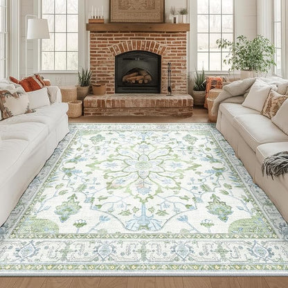 RELEANY Washable Area Rug, Square 8'x8', Water Repellent, Pet Friendly by RELEANY