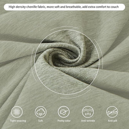DREAMINGO Sofa Covers Washable Thick Chenille Couch Cover - Image 4