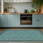 Teal Boho 2x5 Non Slip Small Kitchen Rug Runner by HazoHaus