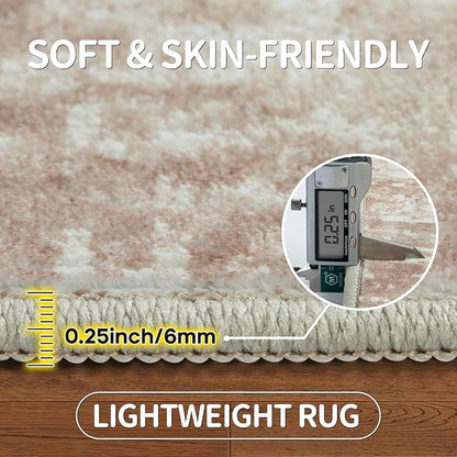Aelenmu 6x9 Area Rugs for Living Room Bedroom Dining Room Washable Beige | Soft - Image 6