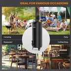 ROVSUN 4.8 Gallon Insulated Beverage Dispenser, Stainless Steel Hot and Cold Drink Dispenser, Ice and Hot Drink Server w/Spigot, Hot and Cold Beverage Server for Coffee, Tea, Milk & Juice
