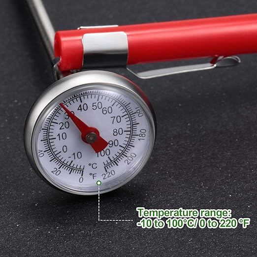 Frienda 3 Pcs Instant Read 1 Inch Dial Thermometer Pocket Food Thermometer with 3 Pcs Calibration Sleeves for Coffee Drinks Chocolate Milk Foam