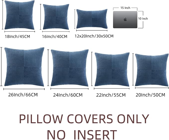 Fancy Homi 2 Packs Dusty Blue Lumbar Decorative Throw Pillow Covers 12x20 Inch - Image 6