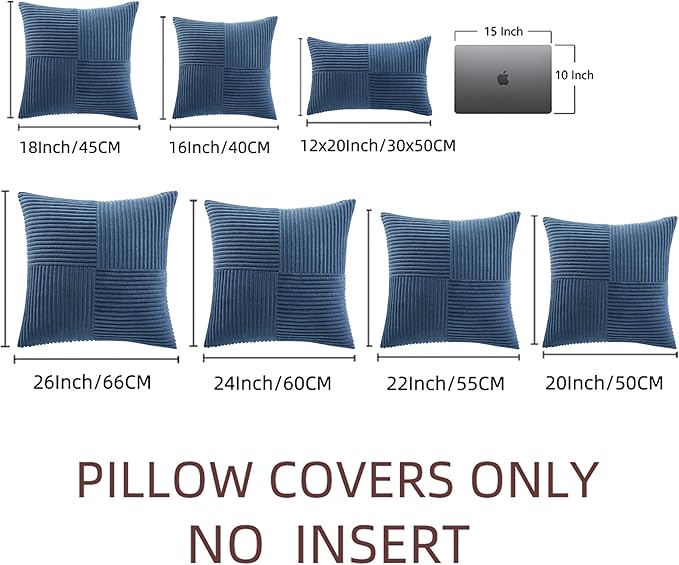 Fancy Homi 2 Packs Dusty Blue Decorative Throw Pillow Covers 16x16 Inch - Image 7