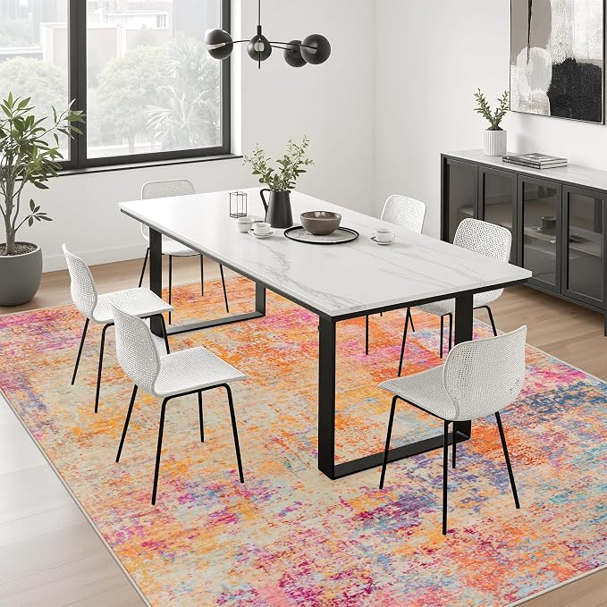 10x14 Area Rug Living Room: Modern Washable Soft Carpet Galaxy Haze | - Image 4