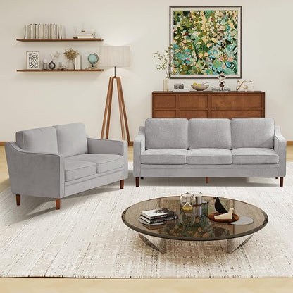 Kingfun Living Room Furniture Sets, 3 Seater Couch and Loveseat, Mid Century - Image 4