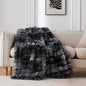 COOVA Faux Fur Throw Blanket for Couch, Cozy Soft and Fuzzy Plush Rabbit Fur by COOVA