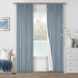 Dusty Blue Pinch Pleated 100% Blackout Linen Curtains 84 Inch Long 2 Panels | by Twodrapes