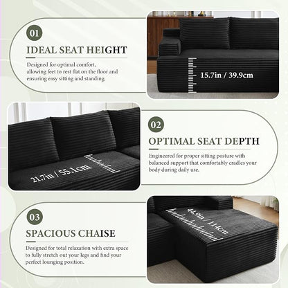 96" Sectional Couches for Living Room Cloud Couch Sofa - Image 6