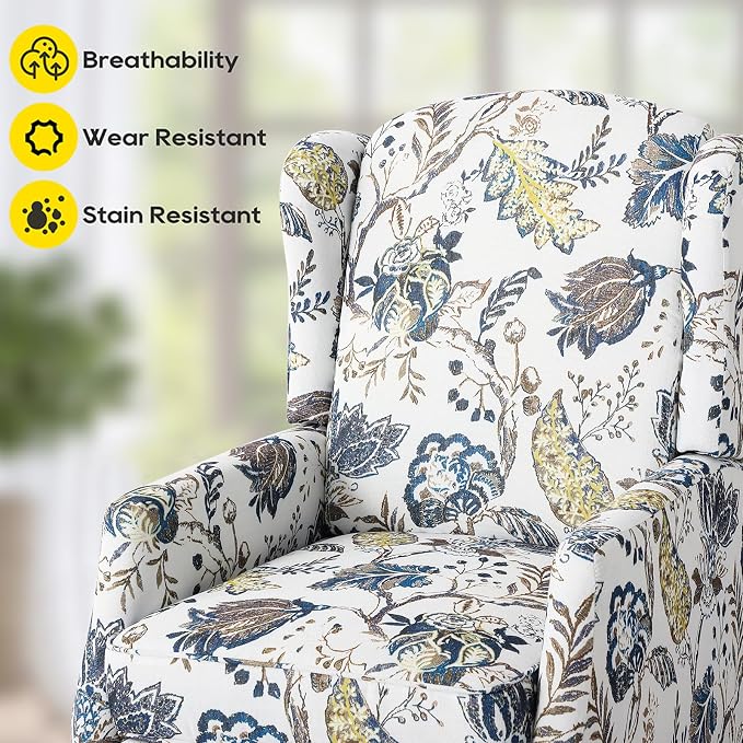 Wingback Recliner Chair, Traditional Push Back Recliner Chair - Image 7