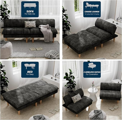 Ribilake 69" Futon Sofa Bed, 4 in 1 Multi-Function Couch Sleeper - Image 5
