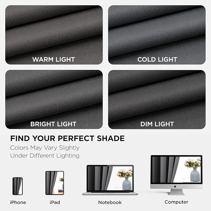 Joydeco Grey Blackout Curtains for Bedroom 72 Inch 2 Panels - Image 7
