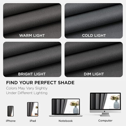 Joydeco Grey Blackout Curtains for Bedroom 84 Inch 2 Panels - Image 7