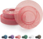 Exquisite 40 Piece Plastic Disposable Plates Set For 20 Guests I 20 X 9 Inch & 20 X 11 Inch Disposable Plastic Plates | Color: Pink | Great for Weddings Parties And Formal Occasions