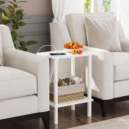 TUTOTAK End Table with Charging Station, Small Side Table with Outlets - Image 4