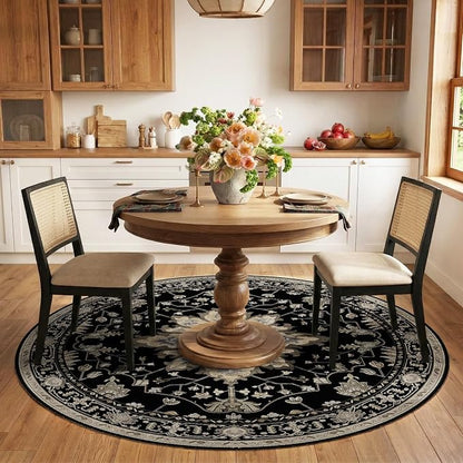 RELEANY Washable Area Rug, Round 6ft, Water Repellent, Pet Friendly, Vintage - Image 2
