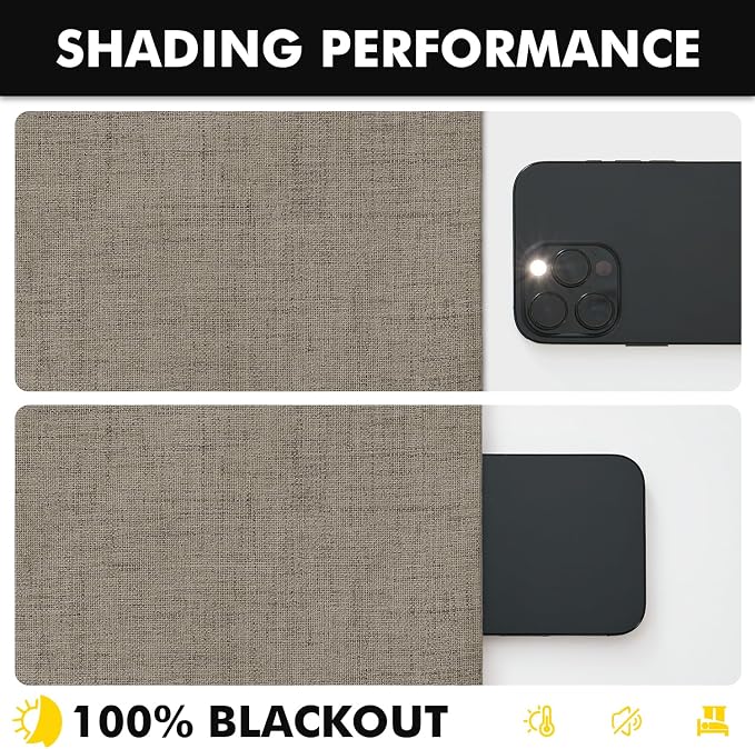 MIULEE 100% Blackout Linen Curtains 42 x 63 Inch Faux Linen 2 Panels | Thermal - Image 7