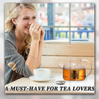 Tea Infusers for Loose Tea, Extra Fine Mesh Tea Strainers, 18/8 Stainless Steel Loose Leaf Tea Steeper Tea Diffusers with Extended Chain Hook and Drip Tray 1 Pack