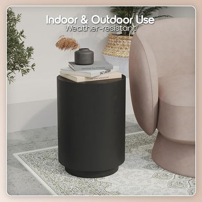 LeisureMod 14” Wide Round Side Table in Fiberstone - Image 6