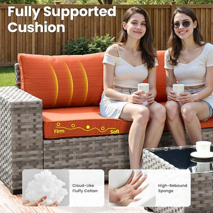 ovios 7 Pieces Patio Furniture Set, Outdoor Wicker Sectional Sofa - Image 5