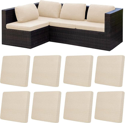 8Pcs Patio Cushion Covers, Outdoor Stretch Cushion Covers, Washable | Stretch by Unknown