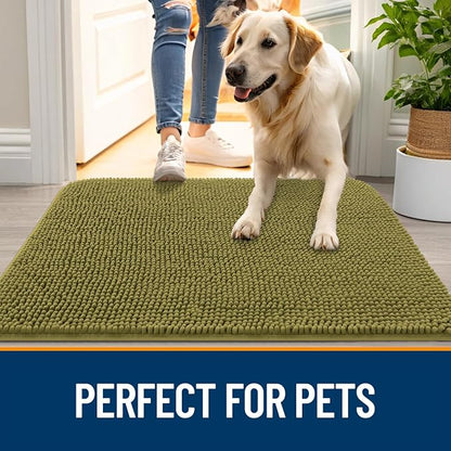 OLANLY Dog Door Mat for Muddy Paws 59x24, Super Absorbent Chenille Mud Mat | - Image 6
