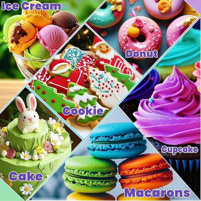 Food Coloring Liquid- 18 Vibrant Colors Food Dye Colorantes Para Reposteria, Highly Concentrated Cake Decorating Food Coloring for Icing, Cake, Baking, Frosting, Easter Egg, Macaron, Slime - 6ml