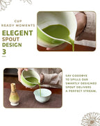 Matcha Whisk Set - 5 Pcs Matcha Kit with Bowl, Japanese Matcha Set, Matcha Bowl with Spout, Matcha Whisk, Chasen Holder, Sifter and Bamboo Scoop, Tea Gift Ceremony Sets for Matcha Lovers