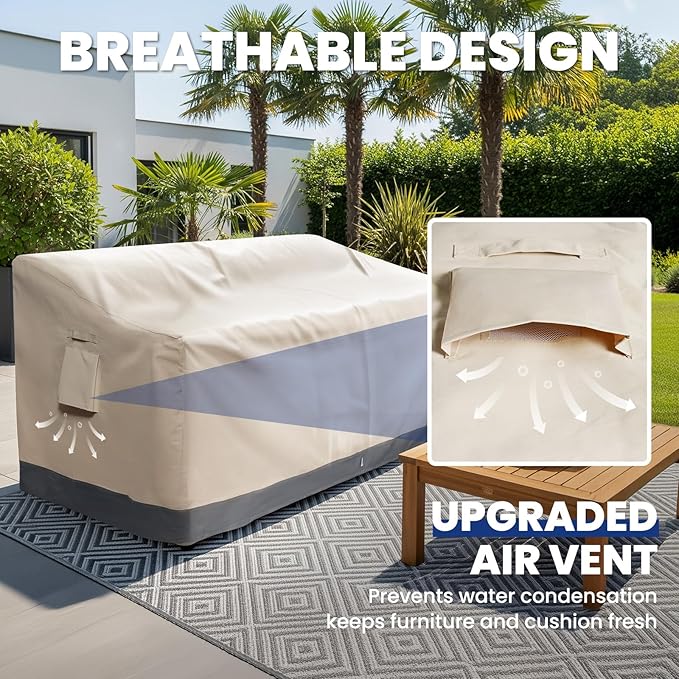 Extra Heavy Duty Outdoor Couch Cover Waterproof, Large 3-Seater Patio Sofa Cover - Image 6