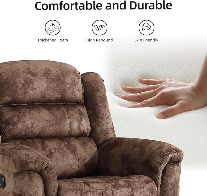 EBELLO 2 Pieces Loveseat Reclining Couch Furniture Set, Soft Fabric Manual - Image 5