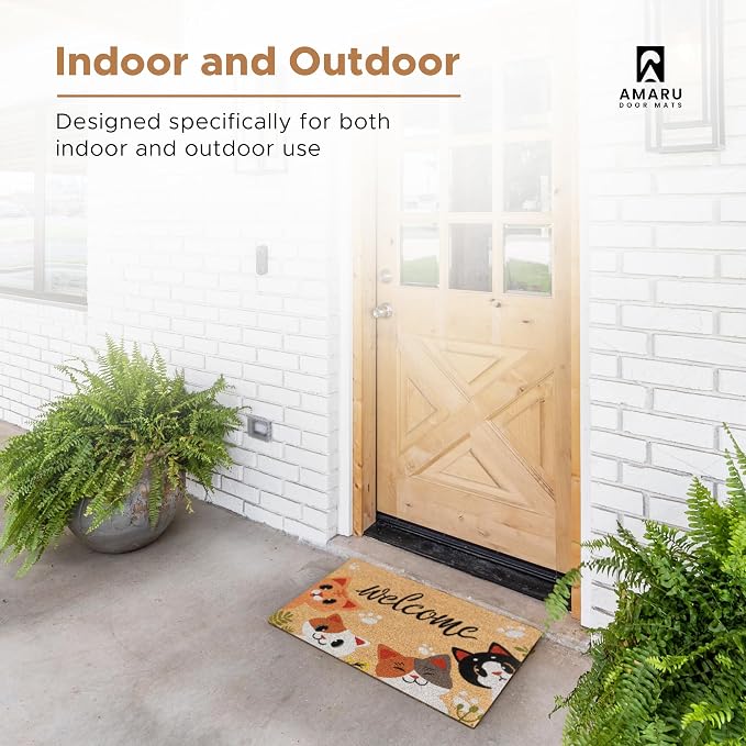 Coir Welcome Mat, 17 x 29 in | 100% Natural Coir, Anti-Shedding, Durable PVC - Image 5