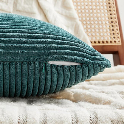 Fancy Homi 2 Packs Teal Lumbar Decorative Throw Pillow Covers 12x20 Inch - Image 4