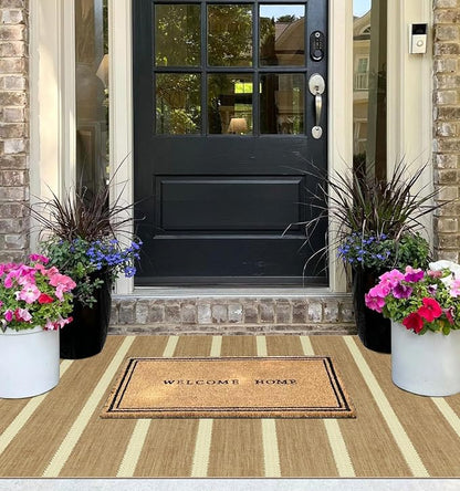 Striped 3x5 Entry Rug, Washable Indoor Outdoor Mats - Image 5