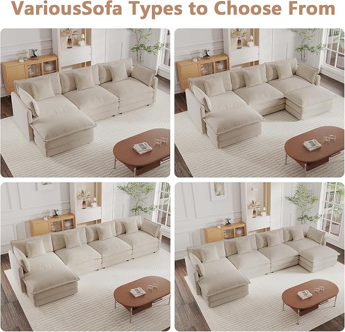 mikibama Modular Sectional Sofa, 111.5 Inch U Shaped Couch Set - Image 7