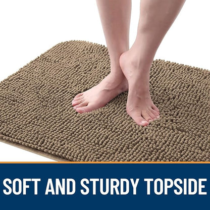 OLANLY Dog Door Mat for Muddy Paws 59x35, Super Absorbent Chenille Mud Mat | Tan - Image 4