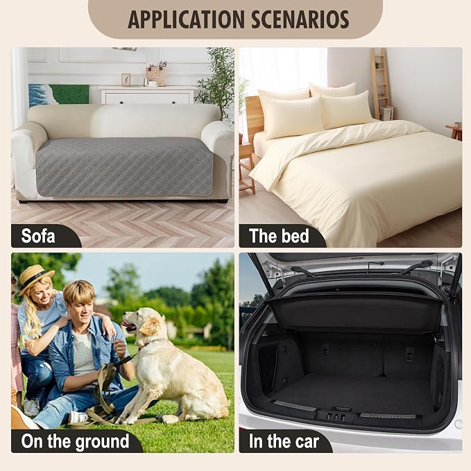 Genina Waterproof Couch Cover, Washable Anti-Slip 67 inch Sofa Covers - Image 6