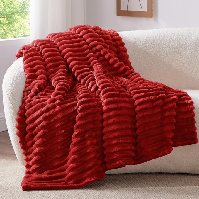 BEDELITE Ribbed Fleece Throw Blanket - Image 2