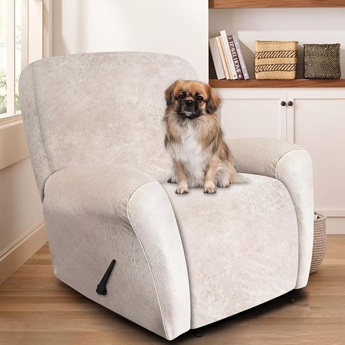 ANARACHON Leather Look Oversize Recliner Chair Covers, Thick 4 Pieces Recliner - Image 2