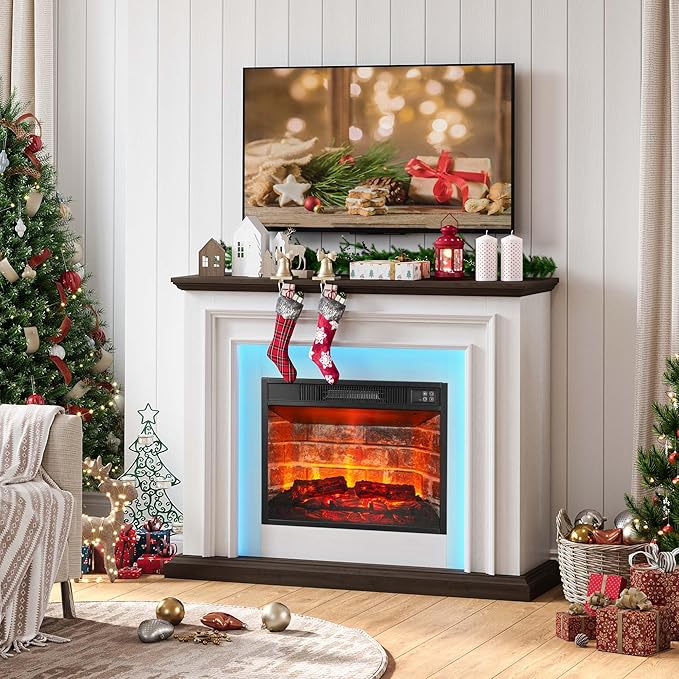 44" LED Lights Electric Fireplace by BOSHIROFurniture