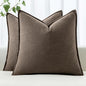 MIULEE Decorative Linen Euro Sham Pillow Covers 24x24 Inch Coffee | Boho by MIULEE